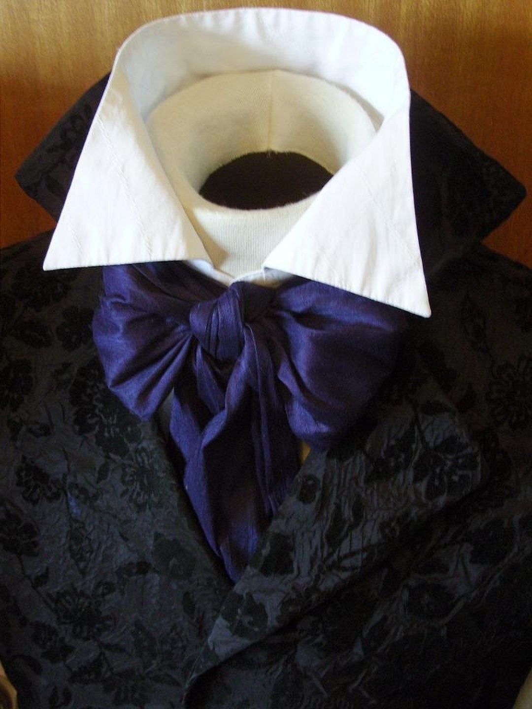 Pumpkin Dupioni Silk Regency Brummel Victorian Ascot Tie Cravat