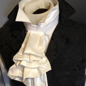 Ivory SILK Regency Historic Victorian White JABOT Tie Pure | Etsy