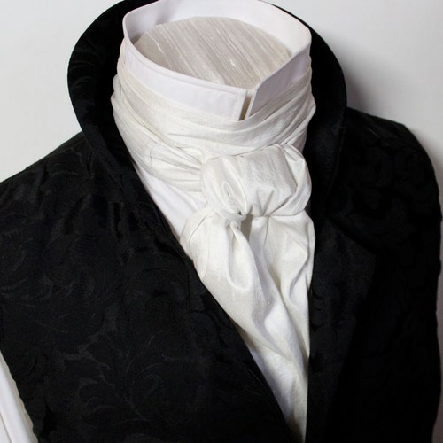 REGENCY Brummel Victorian Ascot Tie Cravat Maroon Wine - Etsy