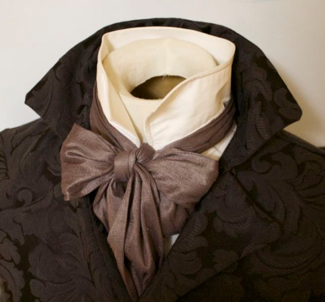6 Inch Width REGENCY Brummel Victorian Ascot Tie Cravat Charcoal Grey ...