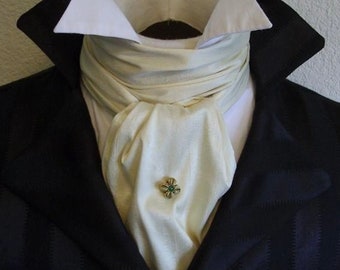 REGENCY Brummel Victorian Ascot Necktie Tie Cravat Ivory - Etsy Polska