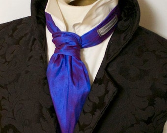 Blue Raspberry Pure Dupioni Silk - Ascot Tie Cravat Necktie Neckwear