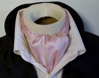 Cherry Blossom Pink DAY Cravat Victorian Ascot Tie Cravat - Pure Dupioni SILK