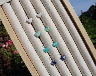 Various colors mini earrings heart - silver colored Fimo Polymer Clay mini heart earrings handmade handmade stainless steel