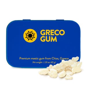 Greco Gum - Premium Mastic Gum Nuggets - Hard Chewing Gum - Pure Resin Mastic Chewing Gum - Jaw Gum - 1 Tin (1.59 oz)