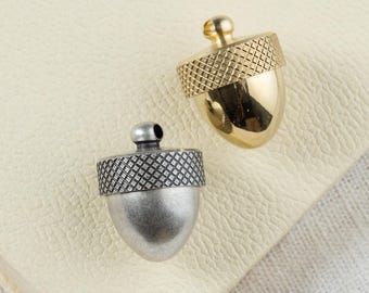 1 Acorn Vial Locket Pendant 20x25mm