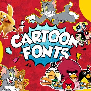 100+ bundel cartoon- en striplettertypen – leuke kinderlettertypen voor de Cricut, Procreate en Canva | Handgeschreven, display, vetgedrukt en commercieel gebruik