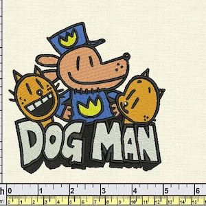 Desenho de bordado de desenho animado de cachorro-homem, arquivos digitais, desenho de bordado de super cachorro, arquivos de bordado à máquina, download instantâneo
