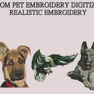 Custom Dog Embroidery Design Files, Custom Pet Portrait Embroidery Design, Embroidery Portraits, Pet Memorial Gift, Personalized Pets