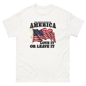 America Love It Or Leave It Shirt Vintage Patriotic USA Retro Flag Graphic Tee
