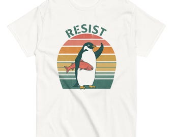 Penguin Resist Shirt Penguin Resistance T Shirt Penguin Protest  Tee