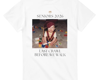 Last Crawl Shirt, Custom Graduate Senior TShirt, Pub Bar Crawl Hoodie, Graduation 2026,  Before We Walk Sweatshirt, Photo Personalized Gift