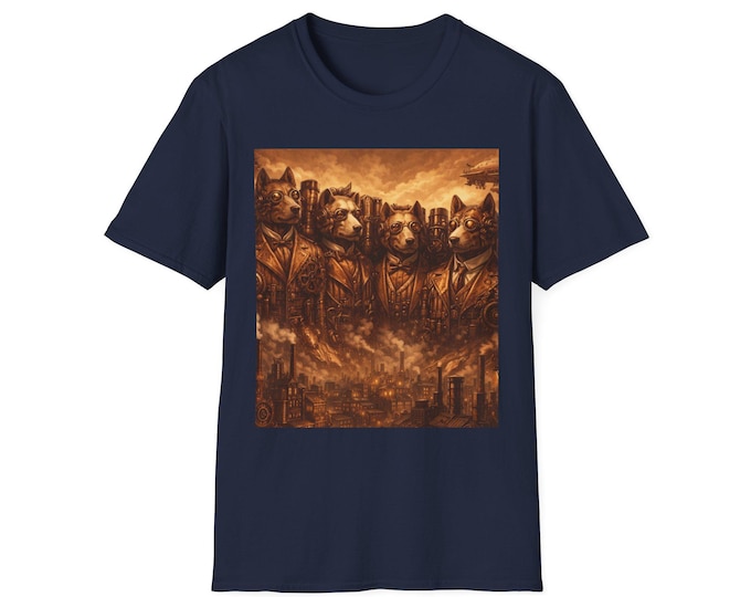 Apocalyptic Soldiers Print T-Shirt | Dystopian Battlefield Sepia Art