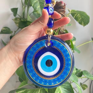 Evil Eye Wall Hanging, Glass Evil Eye Decor, House Protection, Good Luck Charm,Turkish Nazar Amulet, Spiritual Gift, Greek Eye,New Home Gift