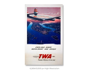 TWA トランスワールド航空の飛行機 - A3 ダウンロード可能なアート