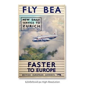British Airways | Vintage Flugreisen Poster (Digitaler Download)