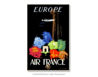 エールフランス航空ポスター - Etsy 日本