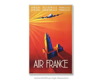Vintage Air France Poster - Airline Poster - A3, A2, A1, A0