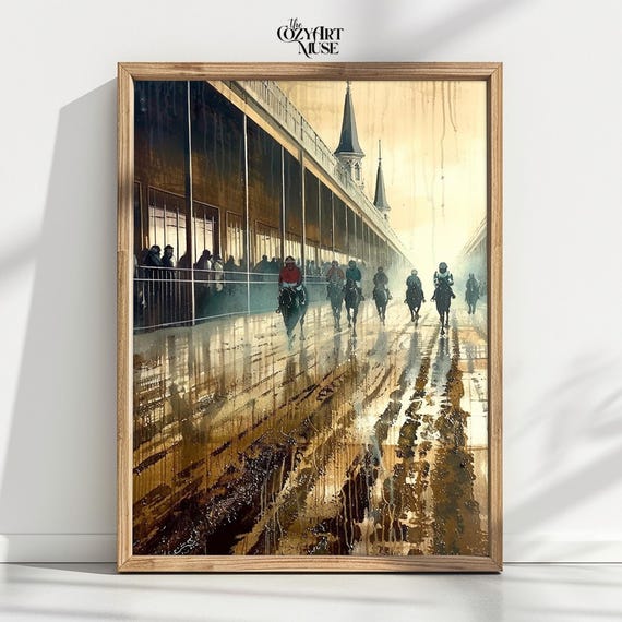 Churchill Downs Printable Wall Art – Vintage Kentucky Derby Poster Digital Download