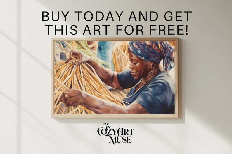 Gullah Geechee Sweetgrass Basket Weaving Frame TV Art, Vintage ...