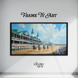 Vintage Derby Day Frame TV Art: Churchill Downs Impressionist Oil Painting (Digital Download)