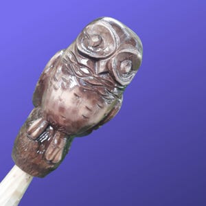 Owl Wooden Walking Stick Hand Carved Cane Barn Owl Figure Walking Cane Cane for Women and Men Bird Walking Cane Stylish Wooden Walking Stick