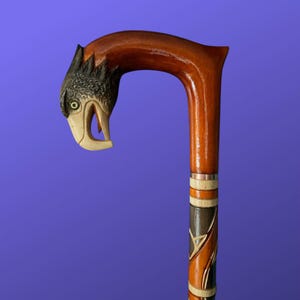 Custom Eagle Head Cane Unique Walking Canes for Men Cane for Women Eagle Walking Stick Wooden Walking Cane Bird Woodcarving Exclusive Cane