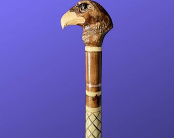 Mens Walking Cane Carved Wooden Cane Fashionable Canes and Walking Stick Costume Canes for Elderly Pimp Cane Eagle Hand Wood Canes Handstaff