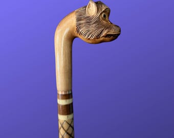 Monkey Unique Wooden Stick Monkey Walking Stick Stylish Ladies Gentleman Accessory African Walking Staff Animal Monkey Stick African Cane