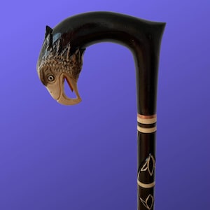 Mens Walking Cane Carved Wooden Cane Fashionable Canes and Walking Stick Costume Canes for Elderly Pimp Cane Eagle Hand Wood Cane Eagle Cane