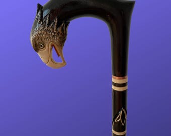 Mens Walking Cane Carved Wooden Cane Fashionable Canes and Walking Stick Costume Canes for Elderly Pimp Cane Eagle Hand Wood Cane Eagle Cane