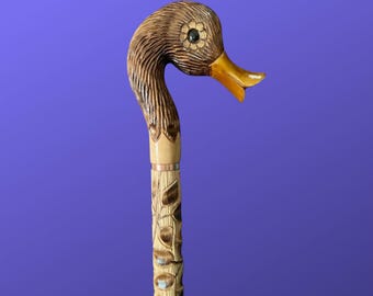 Duck Walking Cane Fashionable Canes and Walking Stick Costume Canes for Elderly Pimp Cane Gifts for Seniors Eldery Designer Wooden Bird Cane