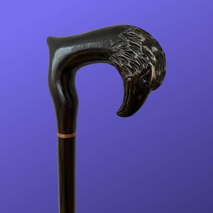 Raven Cane, Hand Sculpted Walking Stick Dark Victorian Gothic Cane Fantasy Cosplay Raven Crow Skull Cane Gothic Accessory Modern Crazy Raven