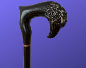 Raven Cane, Hand Sculpted Walking Stick Dark Victorian Gothic Cane Fantasy Cosplay Raven Crow Skull Cane Gothic Accessory Modern Crazy Raven