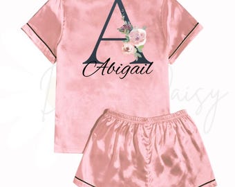 Personalised satin pyjamas | Birthday pyjamas | Bridesmaid gift | birthday gift