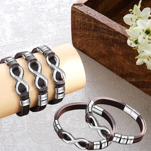 Gepersonaliseerde oneindigheidsarmband voor mannen en vrouwen, gegraveerde armband voor koppels, uniseks armbandcadeau, aangepaste initialen armband, Vaderdagcadeaus