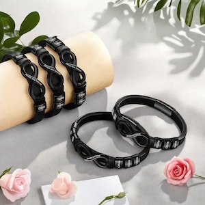 Eeuwige liefdesarmband, gepersonaliseerde gegraveerde oneindigheidsarmband, armbandenset voor hem en haar, verstelbare armband voor koppels, cadeauarmband voor heren