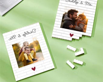 Custom Family Building Brick Photo Block Set for Daddy and Kids. Perfect Personalized Gift for dad,Grandpa.Father's Day Gift,Memorial Gifts