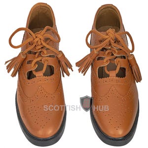 Handgefertigte Leder Ghillie Brogues: Scottish Highland Tanzschuhe