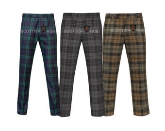 Handmade Scottish Tartan Trousers: Custom Highland Dress Pants