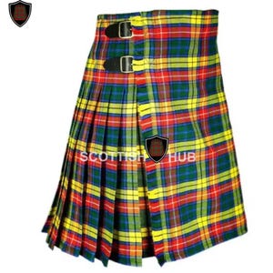 Handmade Buchanan Tartan Kilt: 8-Yard Wool Highland Kilt