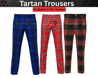 Handmade Scottish Tartan Trousers: Custom Highland Dress Pants