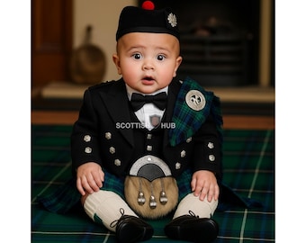 Baby Prince Charlie Jacket – Kids Scottish Highland Jacket | Formal Kilt Jacket for Weddings & Special Occasions | Custom Toddler Outfit