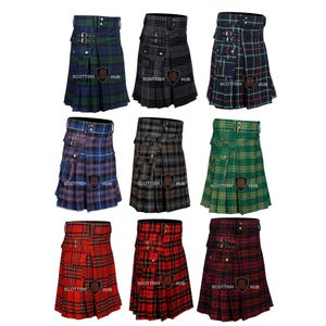 Handmade Tartan Utility Kilt: Scottish Highland Style with Cargo Pockets