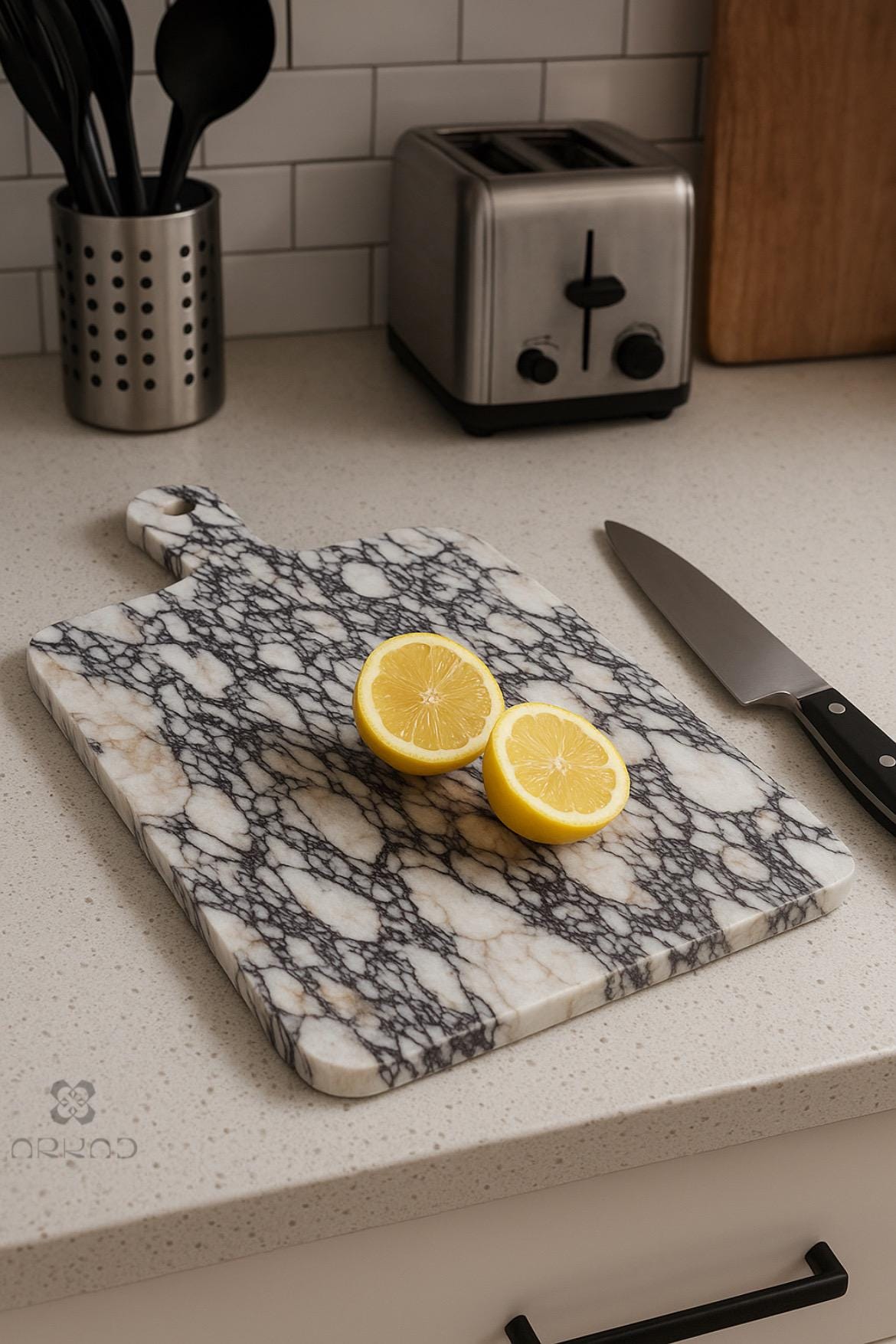 Planche à découper en marbre de qualité supérieure - Plateau de service pour fromage, pâtisserie, viande, légumes - Grande planche à découper pour la cuisine - Pour découper de la viande ou Planche à découper en marbre de qualité supérieure - Plateau de service pour fromage, pâtisserie, viande, légumes - Grande planche à découper pour la cuisine - Pour découper de la viande ou