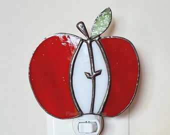 Apple Stained Glass Night Light