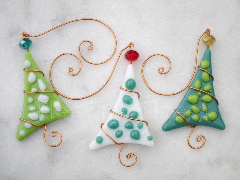 Christmas Tree Ornaments 3 Polka Dot Party Favors Green Gift image 3