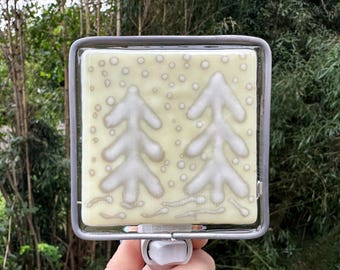 Winter Forest Night Light, Christmas Home Decor Snow Nightlight Handmade