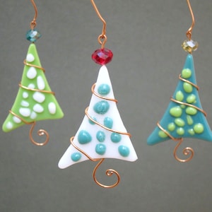 Christmas Tree Ornaments 3 Polka Dot Party Favors Green Gift image 1