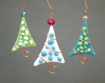 Christmas Tree Ornaments 3 Polka Dot Party Favors Green Gift